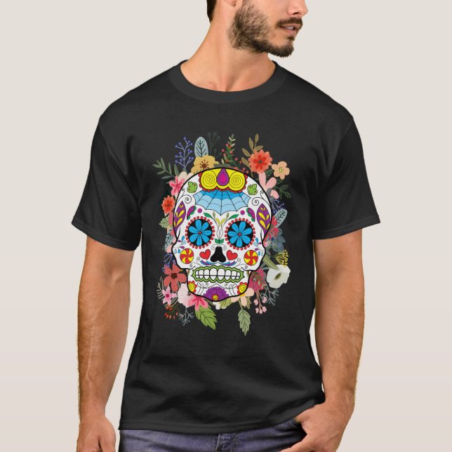 Camiseta Día de los Muertos del Día de la Calavera del Azúc (Anverso)