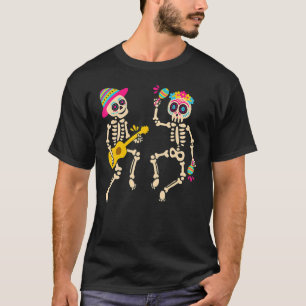 Camiseta Día de los Muertos del fallecido esqueleto mexican