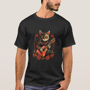 Camiseta Día De Los Muertos Del Gato De Halloween Muerto G