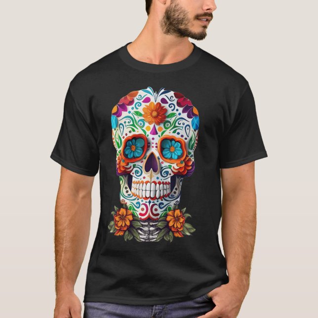 Camiseta Día de los Muertos Día de los Muertos en la Calave (Anverso)