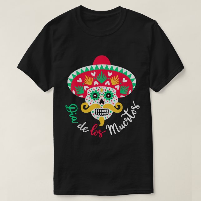 Camiseta Día De Los Muertos Día Del Cráneo Muerto Con Sepul (Diseño del anverso)