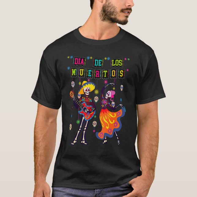 Camiseta Día de los Muertos Día del esqueleto muerto (Anverso)
