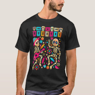 Camiseta Día de los Muertos Día del fallecido esqueleto mex