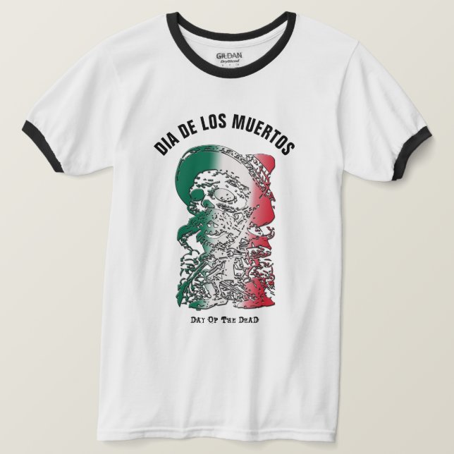 Camiseta Día de los Muertos, el gracioso esqueleto del Día  (Anverso del diseño)