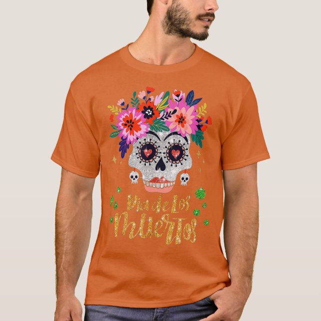 Camiseta Día de los Muertos en la Calavera del Azúcar (Anverso)