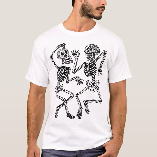 Camiseta Día de los muertos - esqueletos del baile del (Anverso)