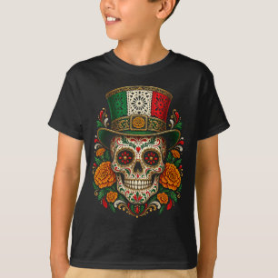 Camiseta Día de los muertos estilo mexicano azúcar