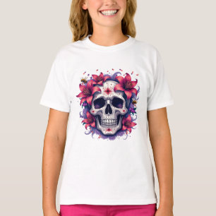 Camiseta Día de los muertos Flor Azúcar Calavera Día de los