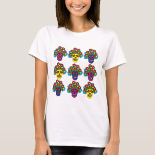 Camiseta Dia De Los Muertos Floral Skull Dia De Los Muertos