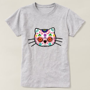 Camiseta Dia de los Muertos Gato Kitten Halloween