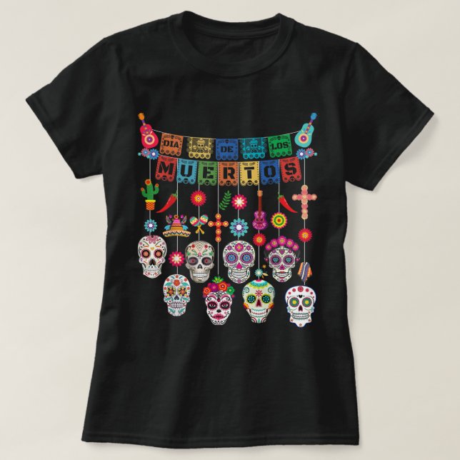 Camiseta Día de los Muertos Gracioso Día de los muertos (Diseño del anverso)
