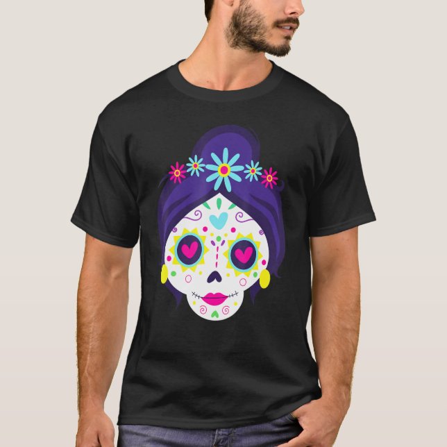 Camiseta Día De Los Muertos Latino Españoles Mexicanos Homb (Anverso)