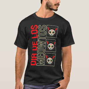 Camiseta Día De Los Muertos Meowtos Gato Calavera Azucarada
