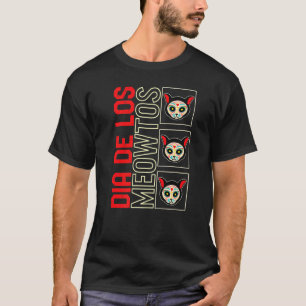 Camiseta Día De Los Muertos Meowtos Gato Calavera Azucarada