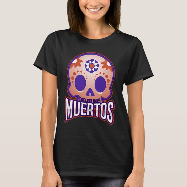 Camiseta Dia de los muertos Modern colourful Skull (Anverso)
