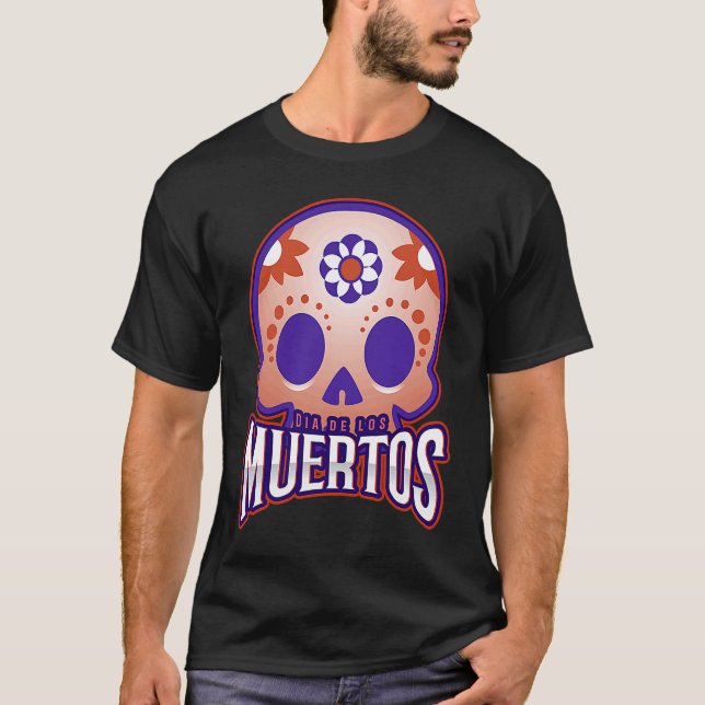 Camiseta Dia de los muertos Modern colourful Skull (Anverso)