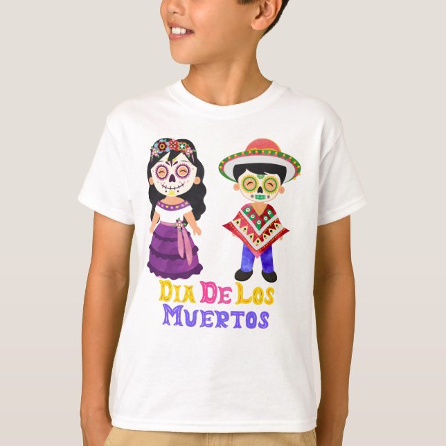 Camiseta Dia De Los Muertos Niños (Anverso)