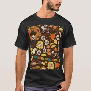 Camiseta Dia De Los Muertos, patrón personalizado.