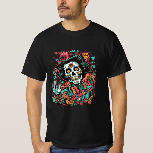 Camiseta Día de los Muertos, recuerdo cultural (Anverso)