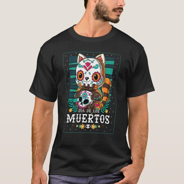 Camiseta Dia De Los Muertos Red Panda (Anverso)