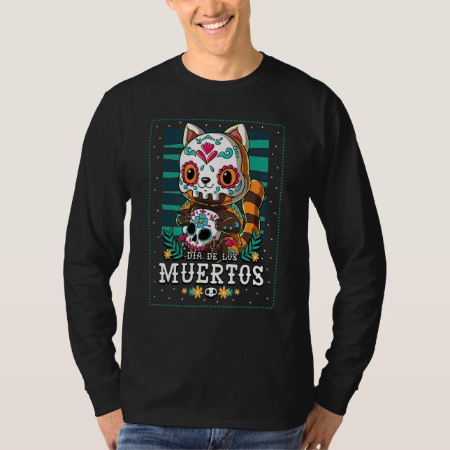 Camiseta Dia De Los Muertos Red Panda (Anverso)
