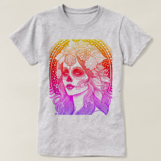 Camiseta Día De Los Muertos, regenbogenfarben