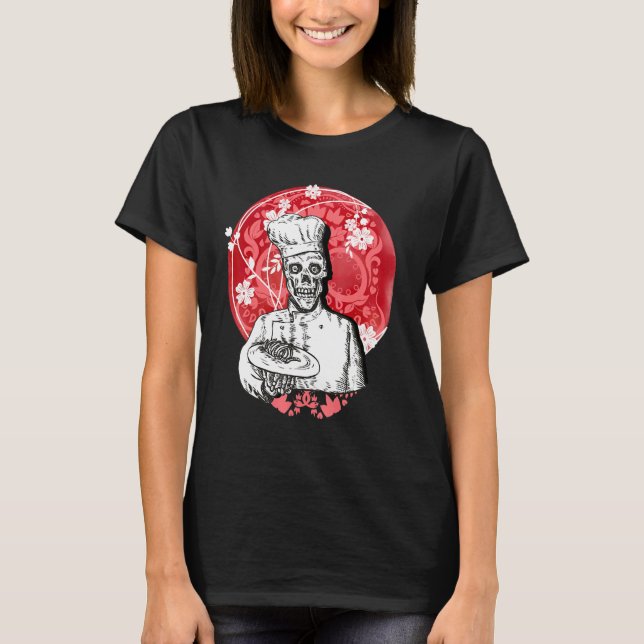 Camiseta Dia de los Muertos Skeleton Chef Sugar Skull Moon (Anverso)