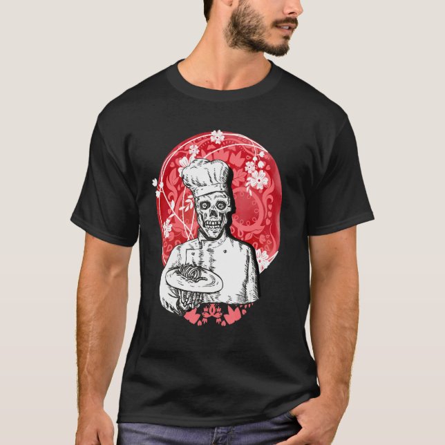 Camiseta Dia de los Muertos Skeleton Chef Sugar Skull Moon (Anverso)