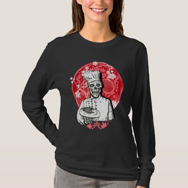 Camiseta Dia de los Muertos Skeleton Chef Sugar Skull Moon (Anverso)