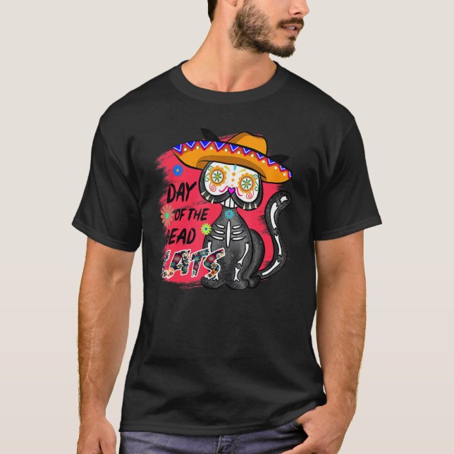 Camiseta Día de los Muertos: Skeleton del gato muerto (Anverso)