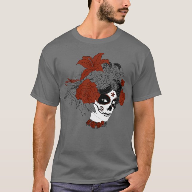 Camiseta Día de los Muertos Skull Face (Anverso)