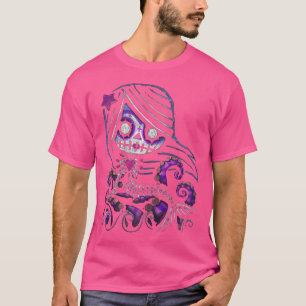 Camiseta Dia De Los Muertos Sugar Skull Emo Punk Gótica Gra