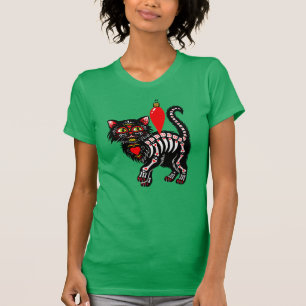Camiseta Dia De Los Navidades Kitty Cute