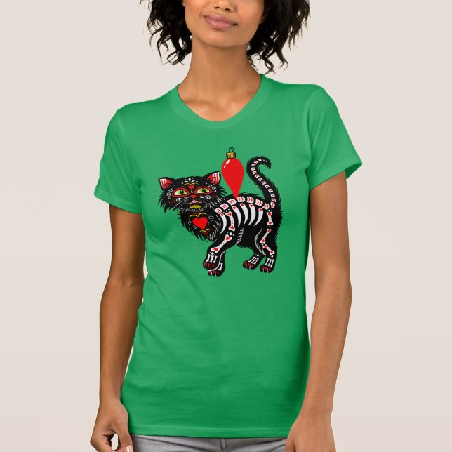 Camiseta Dia De Los Navidades Kitty Cute (Anverso)