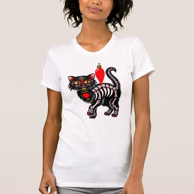 Camiseta Dia De Los Navidades Kitty Cute (Anverso)