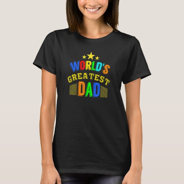 Camiseta Día de los Padres Arcoiris, el mejor papá del mund (Anverso)