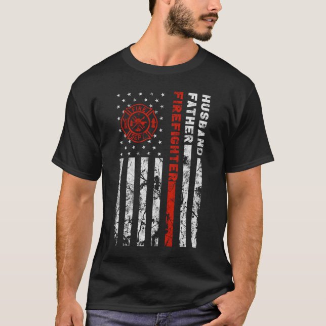 Camiseta Día de los padres de bomberos y maridos (Anverso)