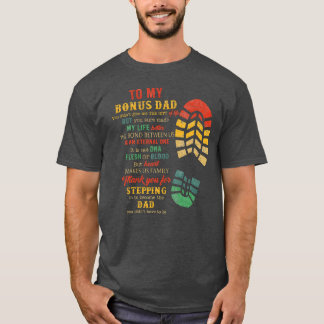 Camiseta Día de los Padres de Bonus Dad desde Stepdad retro