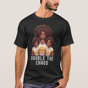 Camiseta Día de los padres de los gemelos negros doble de c
