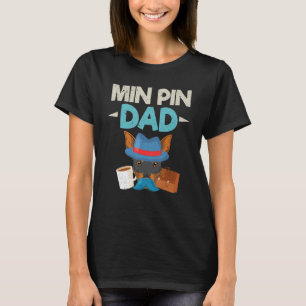 Camiseta Día de los Padres de Perro Mín Pin Dad Mustache Mi