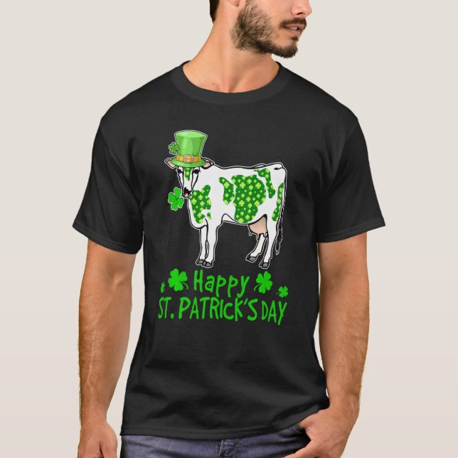 Camiseta Día de los Padres de Vaca Lucky Farmer Cow Matando (Anverso)