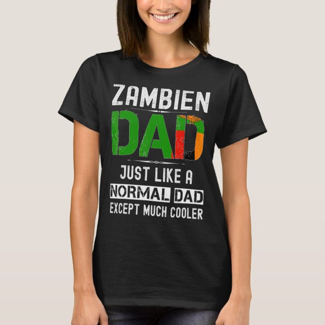 Camiseta Día de los Padres de Zambia Bandera Hombres Cumple (Anverso)