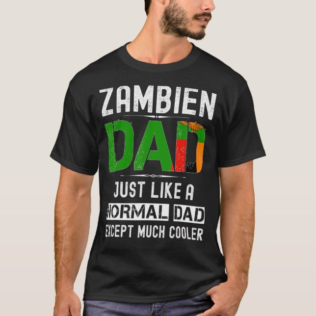 Camiseta Día de los Padres de Zambia Bandera Hombres Cumple (Anverso)