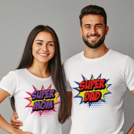 Camiseta Día de los Padres del Super Hero Papá Rojo y Azul