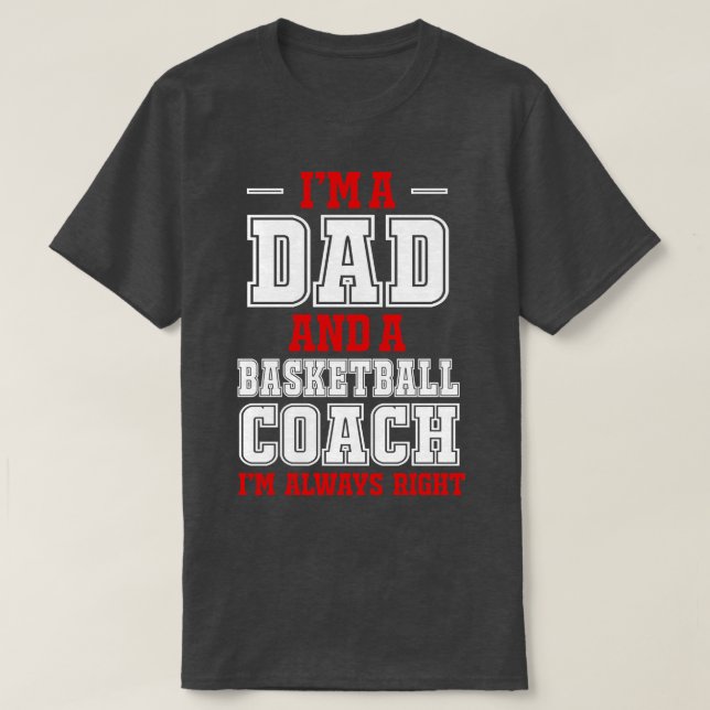 Camiseta Día de los Padres Funny, entrenador de baloncesto (Diseño del anverso)
