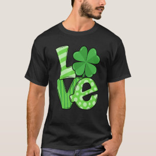Camiseta Día de los Patrocinadores Amor Green Shamrock Luck