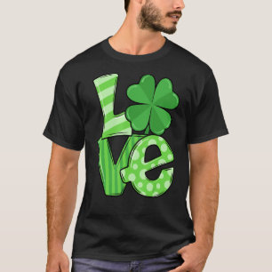 Camiseta Día de los Patrocinadores Amor Green Shamrock Luck