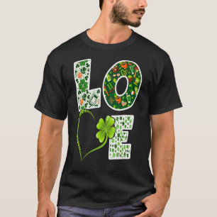 Camiseta Día de los Patrocinadores Amor Green Shamrock Luck