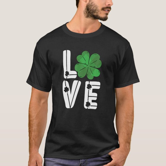 Camiseta Día de los Patrocinadores Amor Shamrock Hombres ir (Anverso)