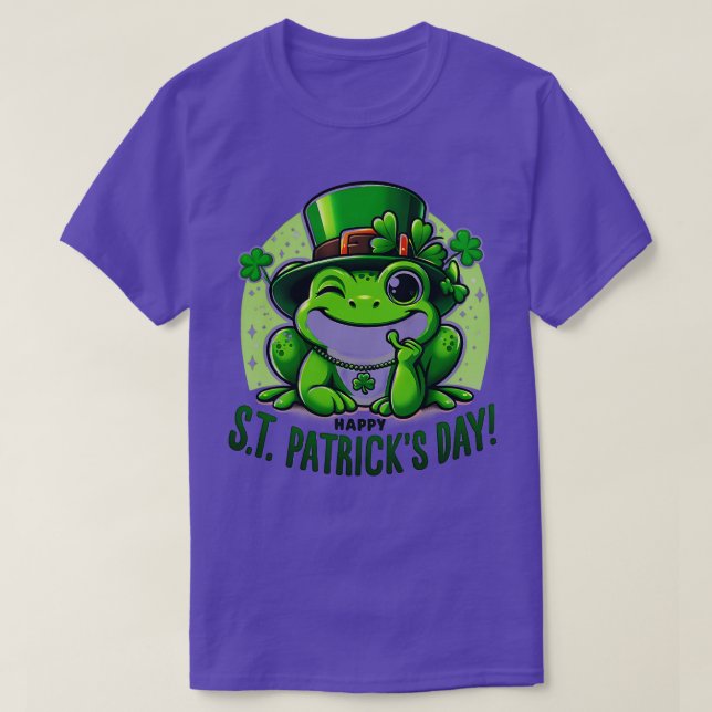 Camiseta Día de los Patrocinadores Rana Cara Saint Pattys P (Diseño del anverso)